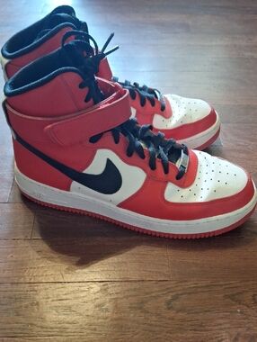 Nike Mens Red, White & Black High-Top Sneakers